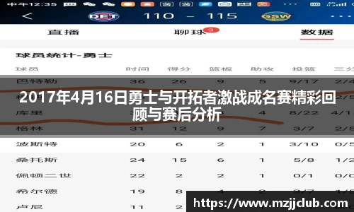 2017年4月16日勇士与开拓者激战成名赛精彩回顾与赛后分析