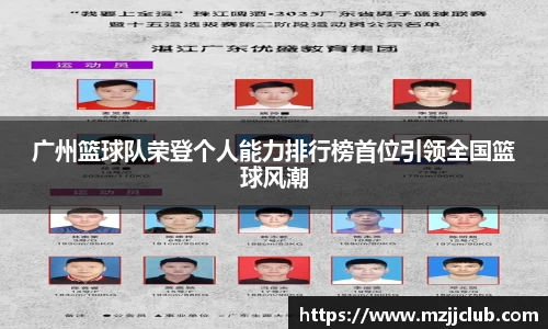 广州篮球队荣登个人能力排行榜首位引领全国篮球风潮